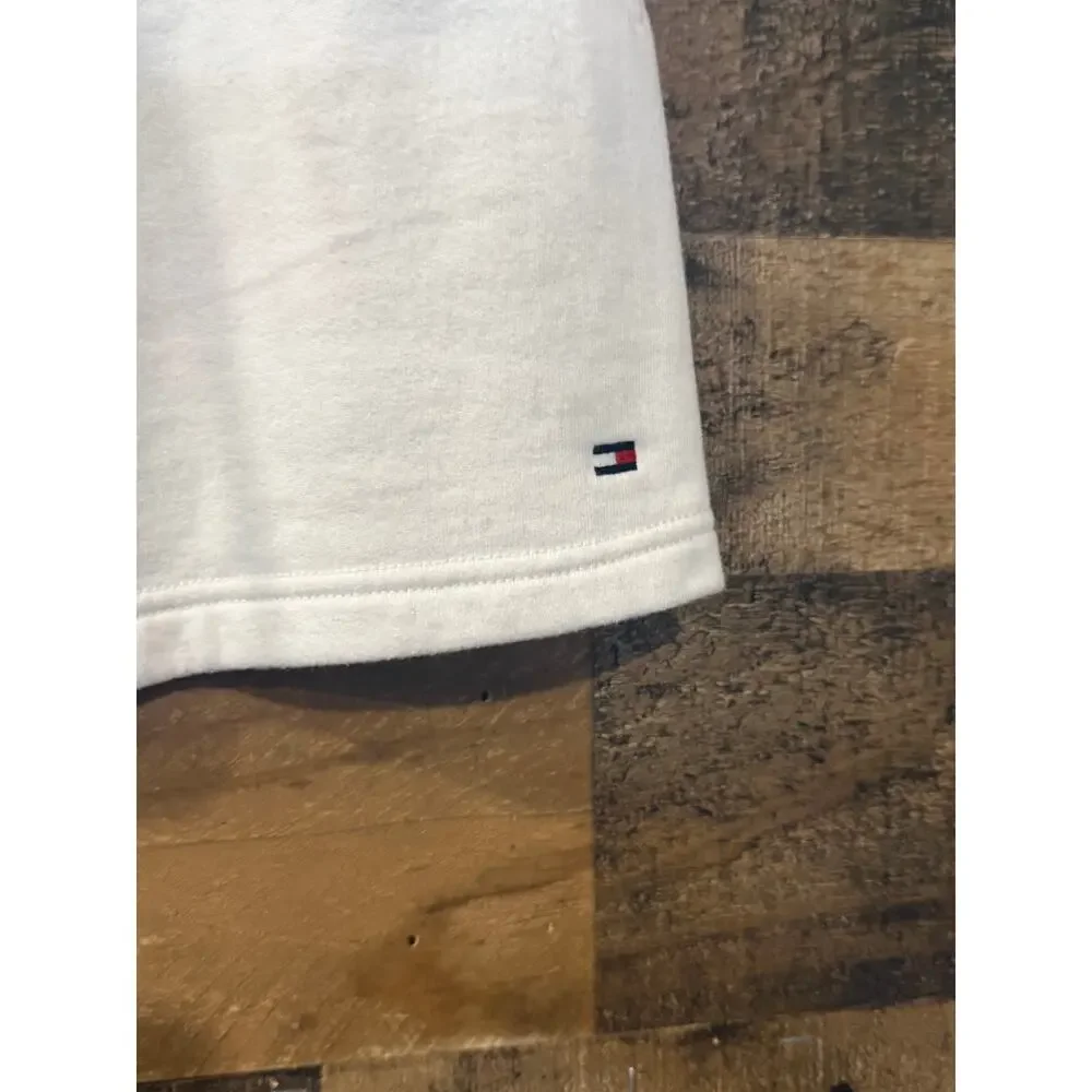 Tommy Hilfiger White Fleece Sweat Shorts Men's Size Medium -7